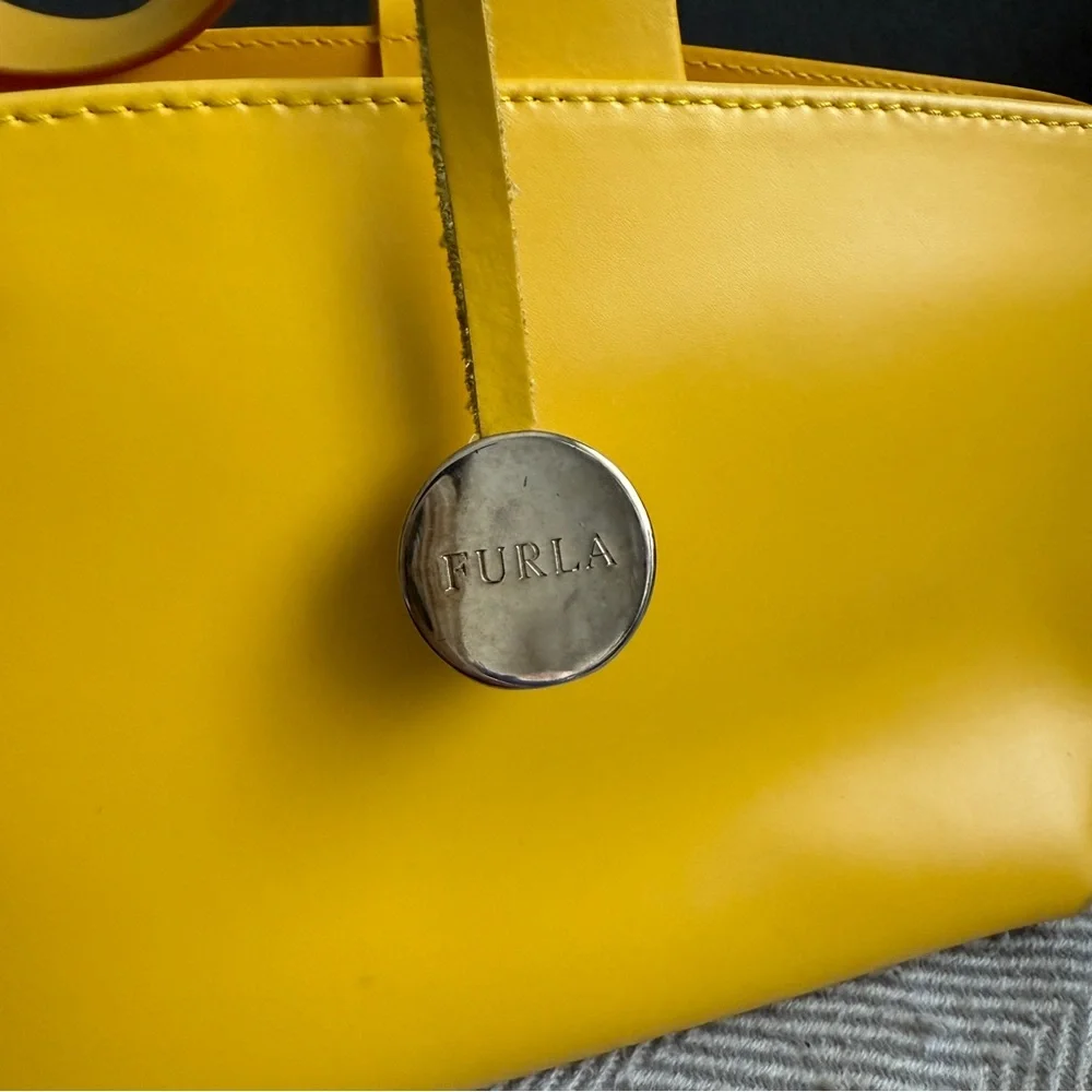Furla Mini Tote Bag in Bright Yellow - Picture 8 of 13